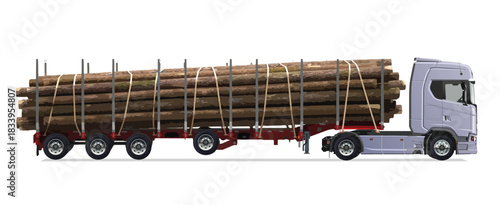 carrying wood truck side view Vector white auto big large white car new euro work haul motor fast white send sending ship giga factory

