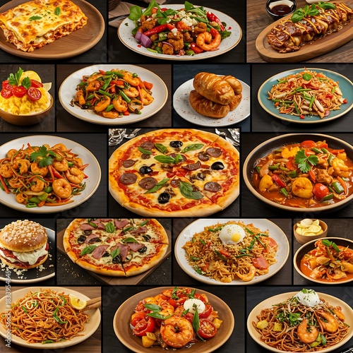 Fototapeta Naklejka Na Ścianę i Meble -  食欲をそそる美食の饗宴