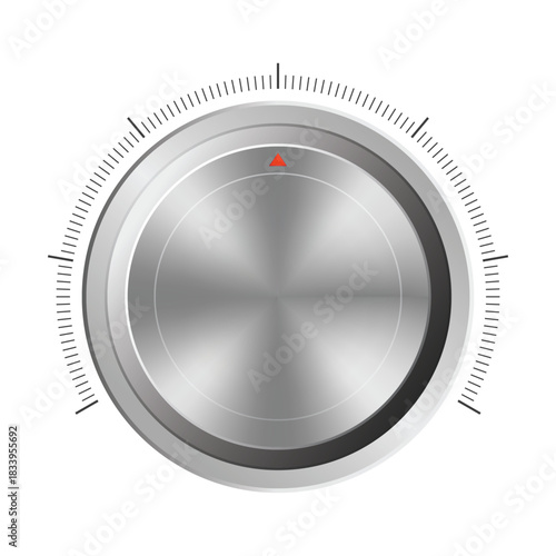 Realistic metallic silver volume in flat style on white background