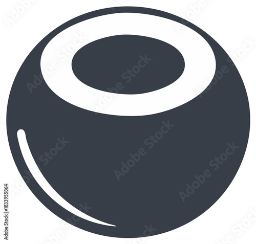 Stylized dark blueberry or bilberry icon with distinctive white crown and subtle highlight, simple berry graphic