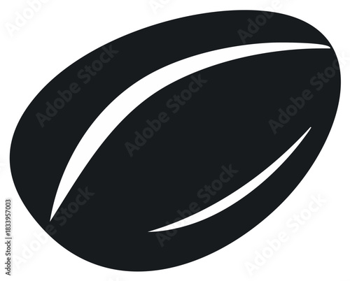 Simple coffee bean illustration, isolated, coffee theme graphic with minimalist dark and light contrast