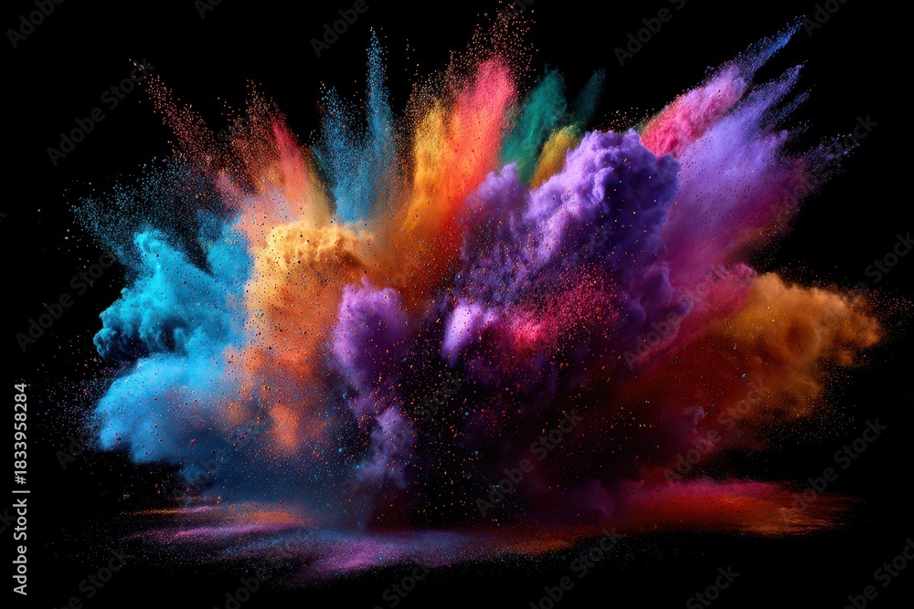 Fototapeta premium Multicolored Powder Explosion Frozen in Time