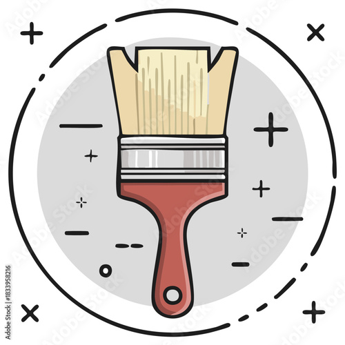 Artistic brush illustration with abstract decorative elements and clean design for creative projects