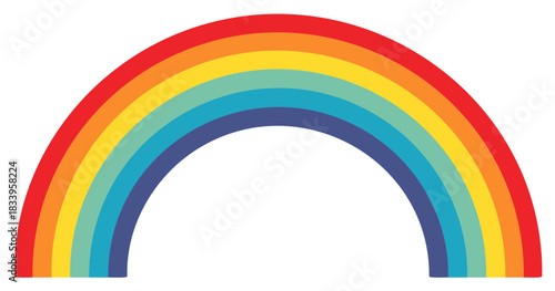 Vibrant multicolored rainbow arc symbol of hope and nature's beauty