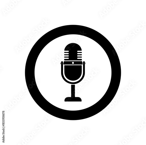 Podcast recording icon for broadcasting and communication