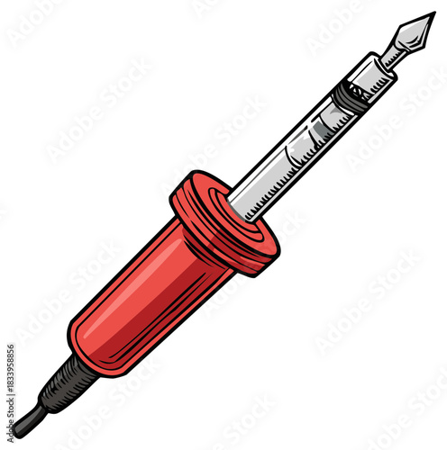 Soldering Iron Cartoon Isolated Single Object Illustration Metal Plastic