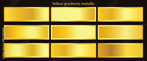 set colour gradients, Set gradien metalik. yellow swatches collection , set yellow gradients metallic gradients, Vector set of yellow metallic gradients.eps