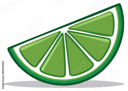 Vibrant green lime slice with distinct segments and a clean modern graphic style