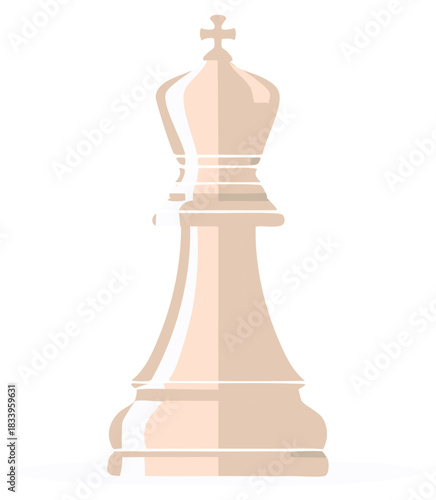 Isolated King Chess Piece Illustration Game Strategy Concept Royalty Vector