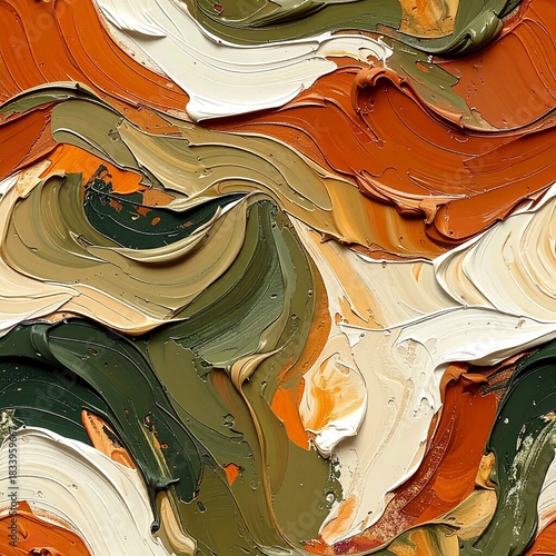 Earth Tone Organic Impasto Texture – Seamless Abstract Natural Oil Paint Pattern