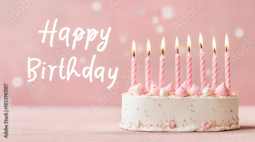 Birthday cake celebration with candles