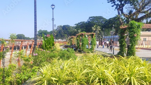 The Brahmaputra Riverfront Park in Guwahati, India, is a beautiful new addition to the city's landscape.