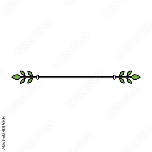 Decorative page divider with green leaves