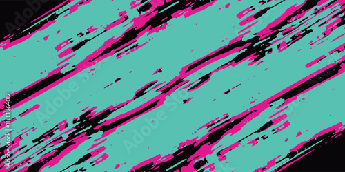 Car sticker wrap banner abstract sporty lines pink blue greenish grunge color combination brush storm thunder modern pattern racing motorsport.