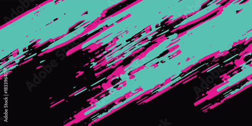 Car sticker wrap banner abstract sporty lines pink blue greenish grunge color combination brush storm thunder pattern racing.