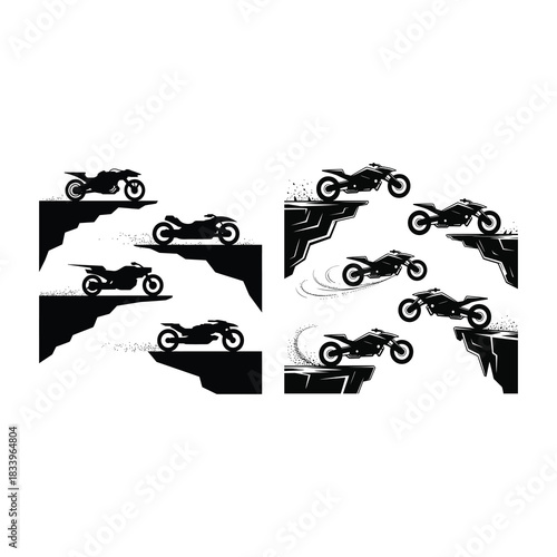 Hovering Sci-Fi Bike Above a Desert Cliff.