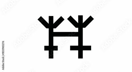 Abstract symbol representing connection or balance on a white background