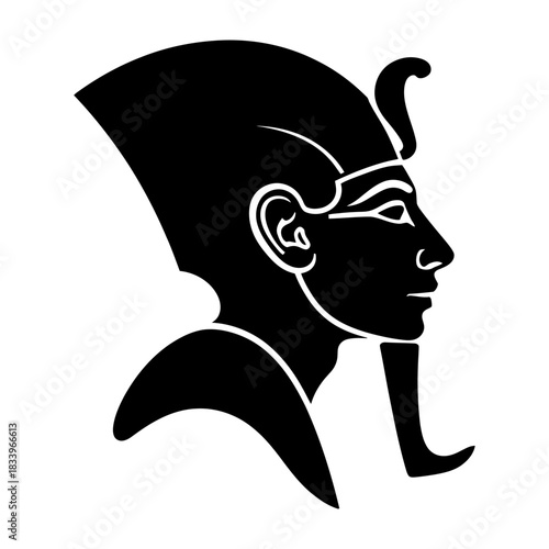 ancient egyptian pharaoh silhouette profile with headdress symbolizing history royalty and cultural heritage