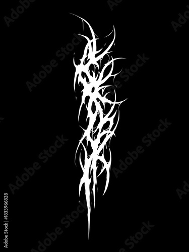 Neo tribal spike design in bold white strokes, perfect for apparel prints, stickers, and modern graphic layouts