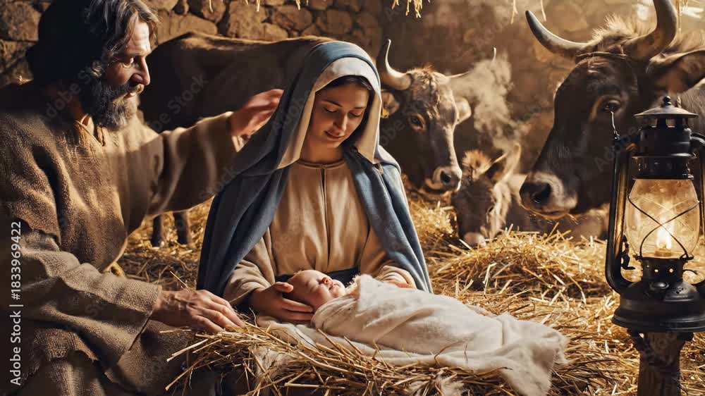 Nativity Scene: Birth of Jesus Christ - This video depicts the birth of ...