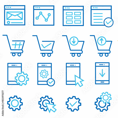 Cyber Monday icon set. Duotone color. Vector illustration. Containing cybermonday, discount, blackfriday, calendar, gift.