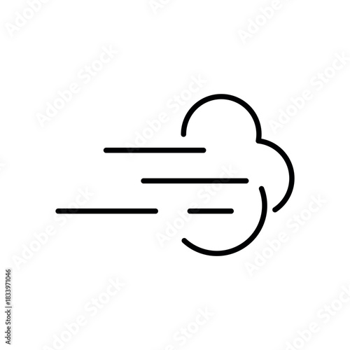 Air flow. Wind gust. Smell. Vector linear icon illustration isolated on white background.