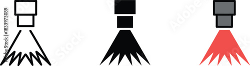 Sprinkler system icon overhead fire suppression safety water spray device pictogram