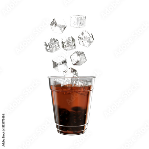 tea drink with falling ice