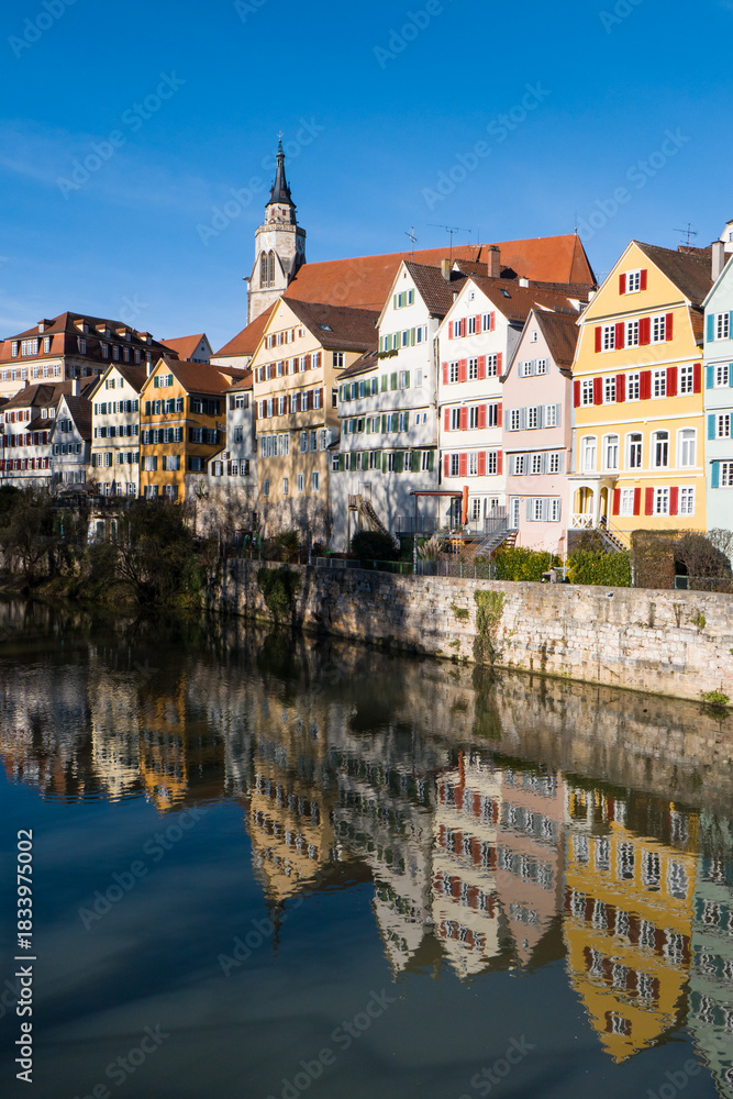 Fototapeta premium Universitätsstadt Tübingen am Neckar. University town of Tübingen on the Neckar River.