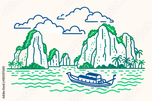 Boat on ha long bay
