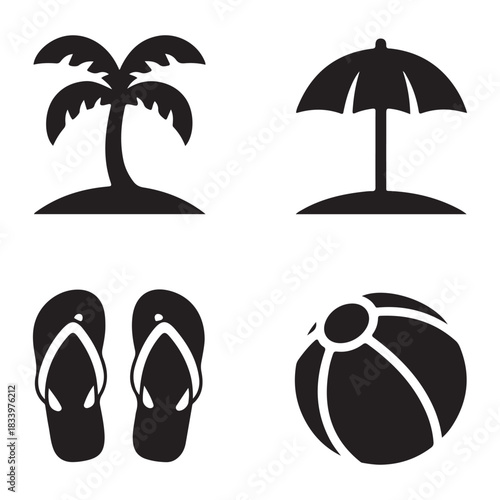 Beach umbrella shade illustration for comfortable sunny coastal relaxation