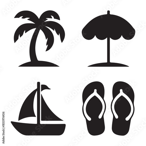 Minimal sailboat icon showing relaxing ocean travel and calm sea movement