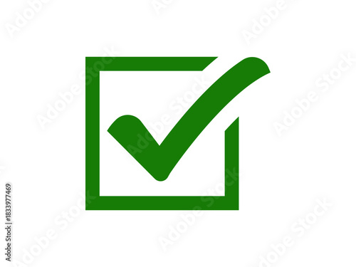 Green Check Mark Icon Symbol Vector Illustration 