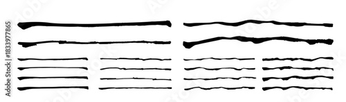 筆で書いた手書きの線のセット