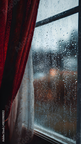 Rainy Evening Through a Window