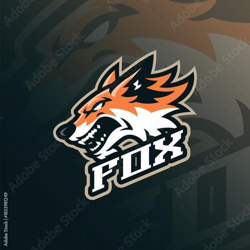Fox mascot logo design vector. Fox head illustration for sport and esport team.