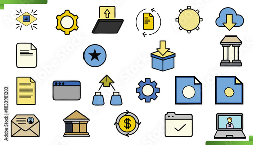 Representing awards trophies medals and achievement symbols for success
