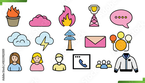 representing various concepts like communication weather and people