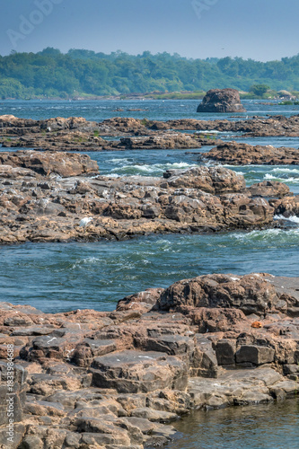 Sahastradhara Waterfall is a waterfall In Narmada river located in Maheshwar, Madhya Pradesh, India