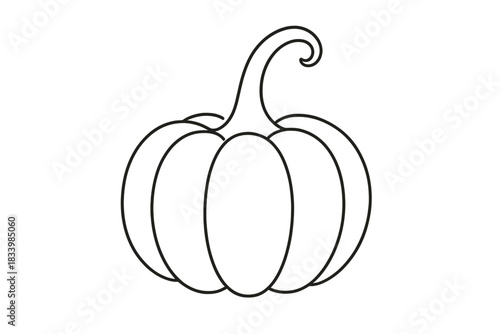 Simple pumpkin outline for seasonal autumn decorations and crafts