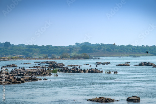Sahastradhara Waterfall is a waterfall In Narmada river located in Maheshwar, Madhya Pradesh, India