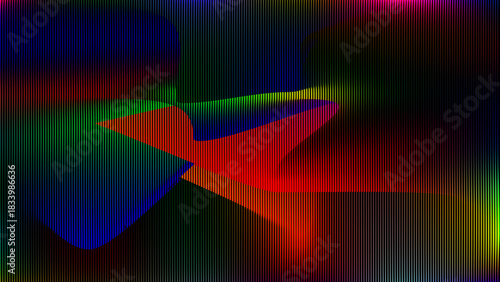 Abstract vibrant glowing digital lines and colorful fluid form