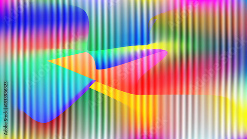 Colorful vertical line pattern with vibrant abstract gradient backdrop