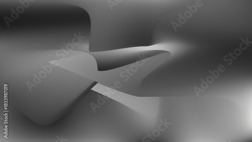 Dynamic abstract monochrome gradient with elegant flowing forms