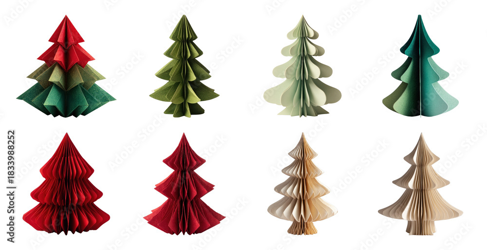 Obraz premium Colorful paper Christmas trees