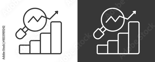 Trend Analysis Icon Set Vector Collection Isolated In Black And White
