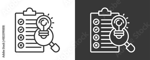 Insight Report Icon Set Vector Collection Isolated In Black And White
