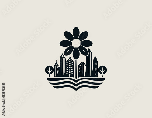 City Park black vector logo illustration