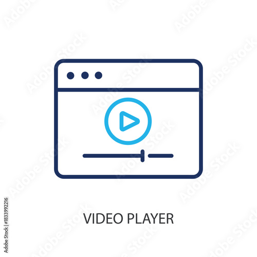 Video player thin line icons. Original vector illustration.