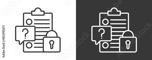 Closed Questions Icon Set Vector Collection Isolated In Black And White